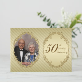 Cartão de Convite de Foto de Aniversário de 50 Ano