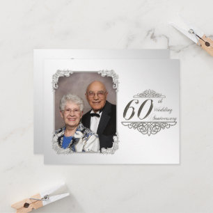 Cartão de Convite de Foto de Aniversário de 60 Ano