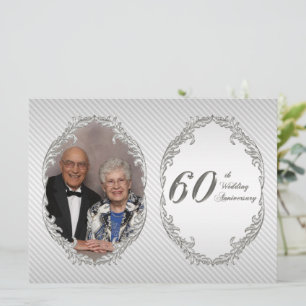 Cartão de Convite de Foto de Aniversário de 60 Ano