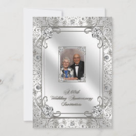 Cartão de Convite de Foto de Aniversário de 60 Ano