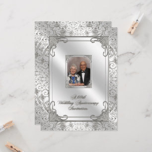 Cartão de Convite de Foto de Aniversário de 60 Ano