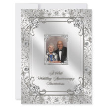 Cartão de Convite de Foto de Aniversário de 60 Ano