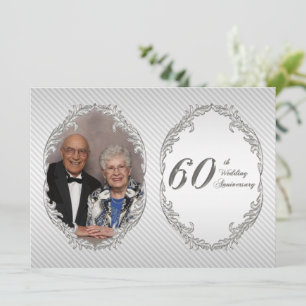Cartão de Convite de Foto de Aniversário de 60 Ano