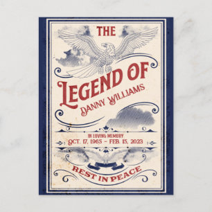 Cartão de Convite de Funeral de Veterano Memorial 