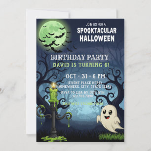 Cartão de Convite de Halloween Spooky com Ghost, B