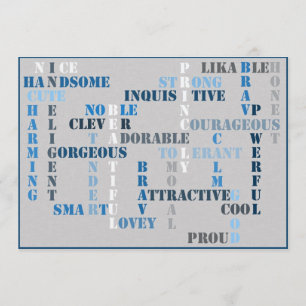 Cartão de Convite de Palavra Cruzada para Chá de f