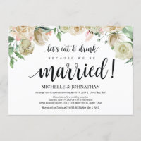 Cartão de Convite de Recepção de Casamento Neutro 