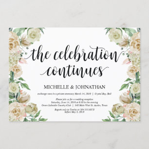 Cartão de Convite de Recepção de Casamento Simples
