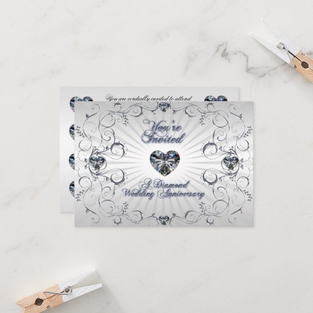 Cartão de Convite de Resposta para 60º Aniversário (Frente/Verso In Situ)