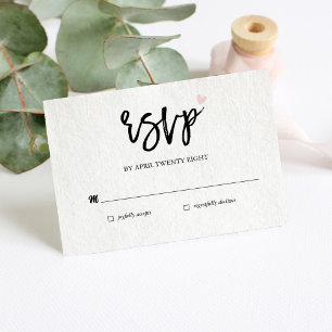 Cartão de Convite de RSVP Minimalista Moderna Simp