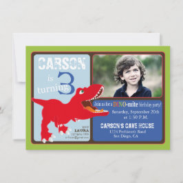 Cartão de Convite de Terceiro Aniversário para Din