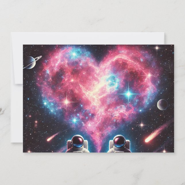 Cartão de Convite do Astronauta do Amor Cósmico (Frente)