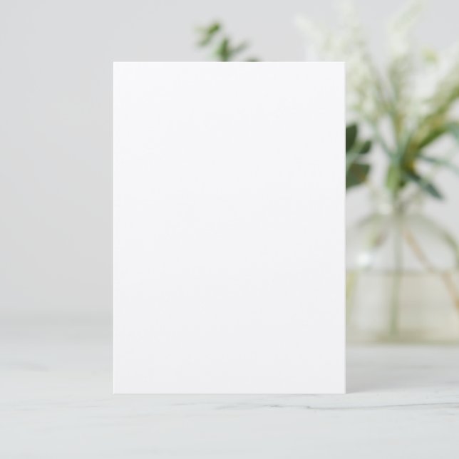 Cartão de Convite Ecru em Feltro Rústico 8,89 cm x (Em pé/Frente)