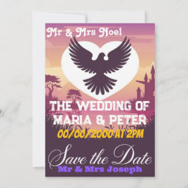 Cartão de Convite Elegante para Casamento com Form