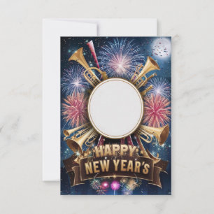 Cartão de Convite em Branco para Festa de Ano Novo