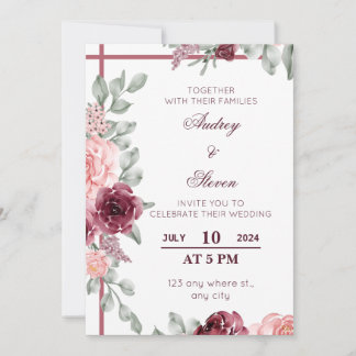 Cartão de Convite Floral Elegante