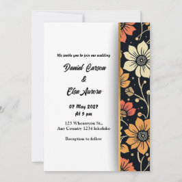 Cartão de Convite Floral Elegante