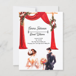 Cartão de Convite Floral Elegante - Romântico