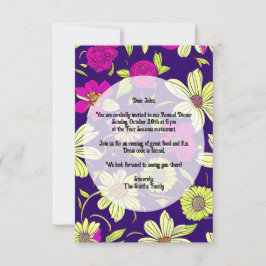 Cartão de Convite floral personalizável colorido