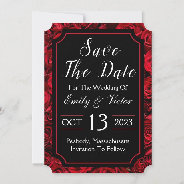 Cartão de Convite Gothic Save The Date (Frente)