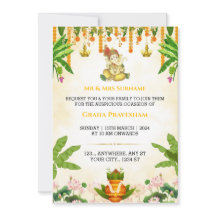 Cartão de Convite Indiano Gruh Pravesh, Aqueciment