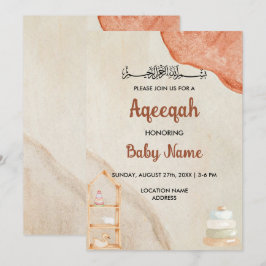 Cartão de Convite Instantâneo Boho Cream Aqeeqah A