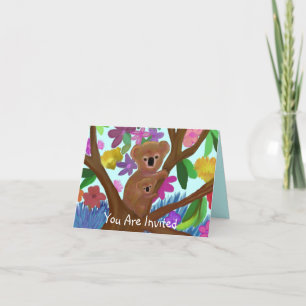 Cartão de Convite Koalas