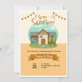 Cartão de Convite Laranja para Uso Doméstico