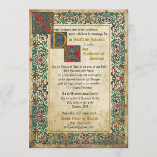 Cartão de Convite Manuscrito Medieval