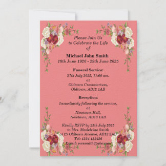 Cartão de Convite Memorial Minimalista Personaliza