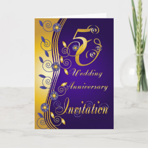 Cartão de Convite para 5º Aniversário de Casamento