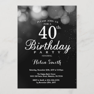 Cartão de Convite para aniversário de 40 anos de