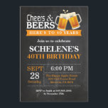 Cartão de convite para aniversário de 40 anos de s<br><div class="desc">Cartão de Convite para aniversário de 40 anos de Cervejas e Saúde. Aniversário Adulto. Laranja. 16º 18º 21rua 30 40º 50º 60º 80 de 70 de 100º. Qualquer Idade. Para mais personalização,  clique no botão "Personalizar" e use nossa ferramenta de design para modificar este modelo.</div>