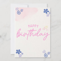 Cartão de Convite para Aniversário de Cor Floral R