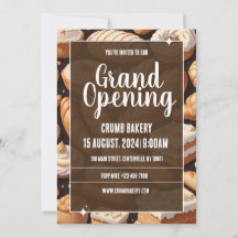 Cartão de convite para apresentação de padaria