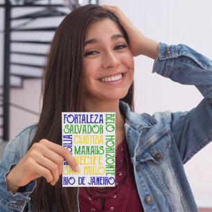 Cartão de Convite para Bandeira Brasileiro com Nom