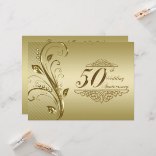 Cartão de Convite para Bodas de Ouro de 50 Anos