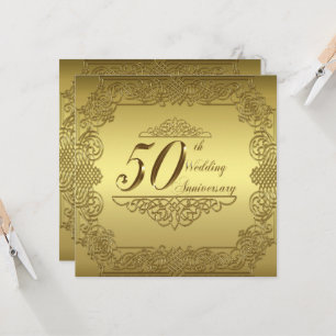 Cartão de Convite para Bodas de Ouro de 50 Anos de