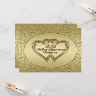 Cartão de Convite para Bodas de Ouro de Aniversári