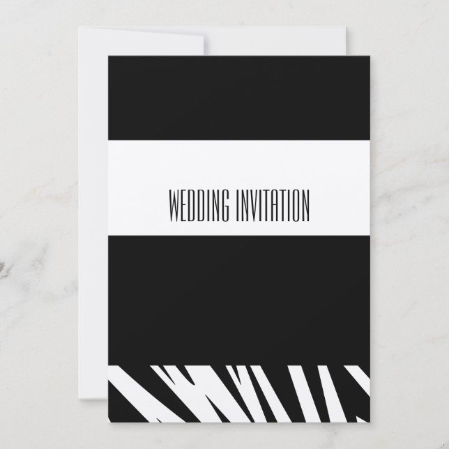 Cartão de convite para casamento afro-design zebra (Frente)