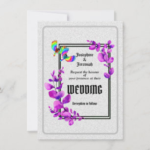 Cartão de Convite para Casamento de Aves Humming B