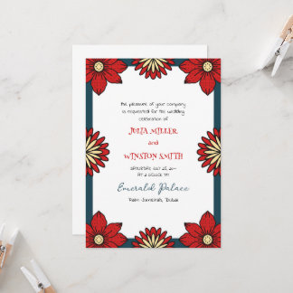 Cartão de Convite para Casamento de Coleção Frida