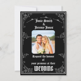 Cartão de Convite para Casamento de Foto Mínimo pa