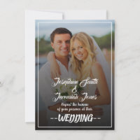 Cartão de Convite para Casamento de Fotos Moderno 