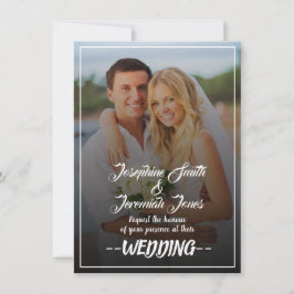 Cartão de Convite para Casamento de Fotos Moderno 