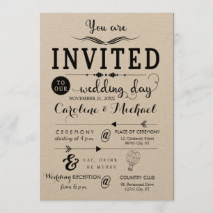 Cartão de Convite para Casamento de Hipsteres Russ