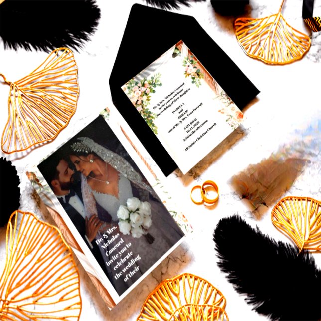 Cartão de Convite Para Casamento De Luxo - Noiva E (Criador carregado)