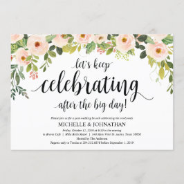 Cartão de Convite para Casamento de Posto de Blush