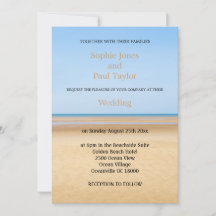 Cartão de Convite para Casamento de Praia