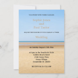 Cartão de Convite para Casamento de Praia